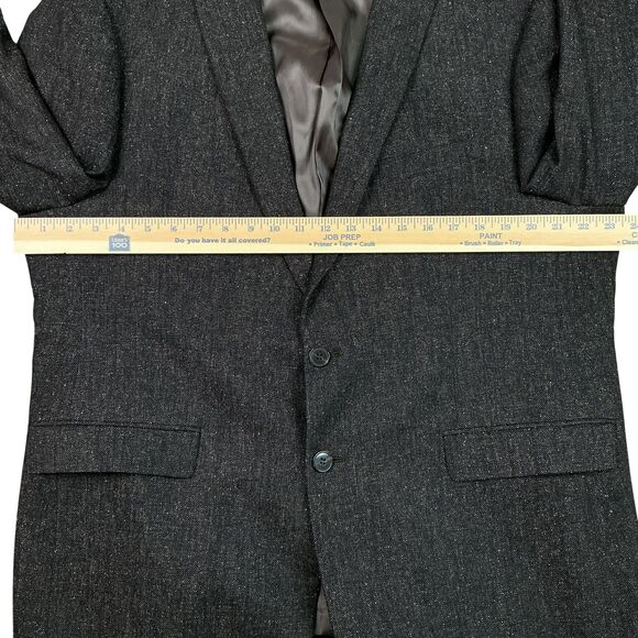 Calvin Klein Jacket Sport Coat 46R Speckled Brown Slim Fit Wool Silk Elbow Patch - Picture 15 of 16